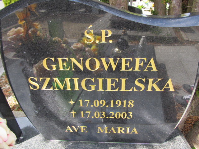 Genowefa Szmigielska 1918 Malbork - Grobonet - Wyszukiwarka osób pochowanych