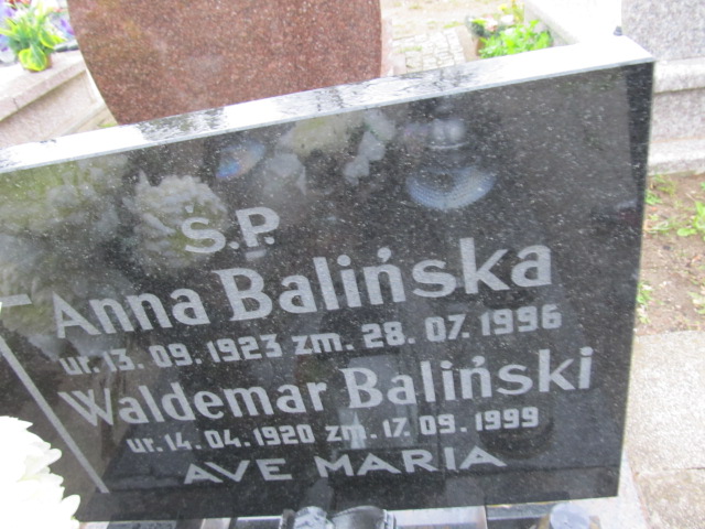 Waldemar Baliński 1920 Malbork - Grobonet - Wyszukiwarka osób pochowanych