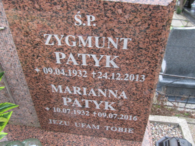 Zygmunt Patyk 1932 Malbork - Grobonet - Wyszukiwarka osób pochowanych