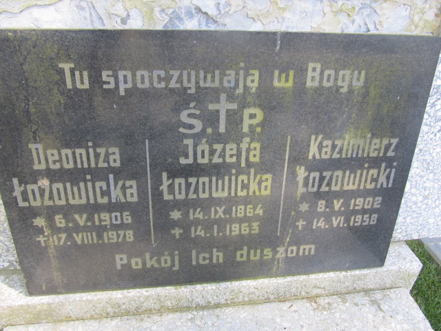 Józefa Łozowicka 1864 Malbork - Grobonet - Wyszukiwarka osób pochowanych