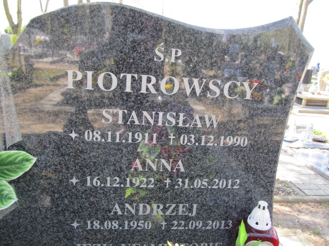 Anna Piotrowska 1922 Malbork - Grobonet - Wyszukiwarka osób pochowanych