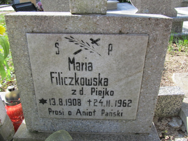 Maria Filiczkowska 1908 Malbork - Grobonet - Wyszukiwarka osób pochowanych