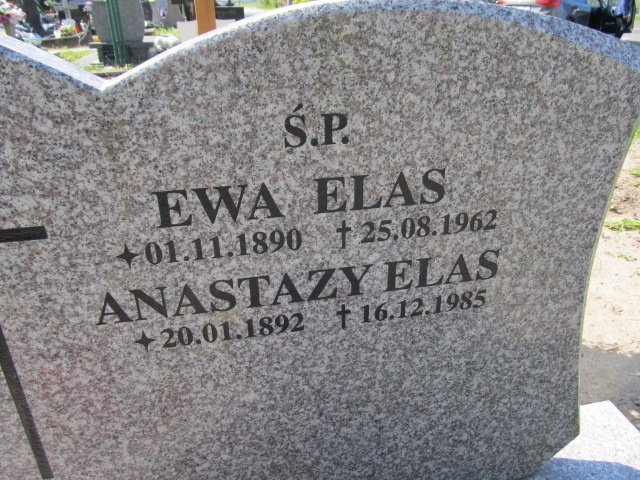 Anastazy Elas 1892 Malbork - Grobonet - Wyszukiwarka osób pochowanych