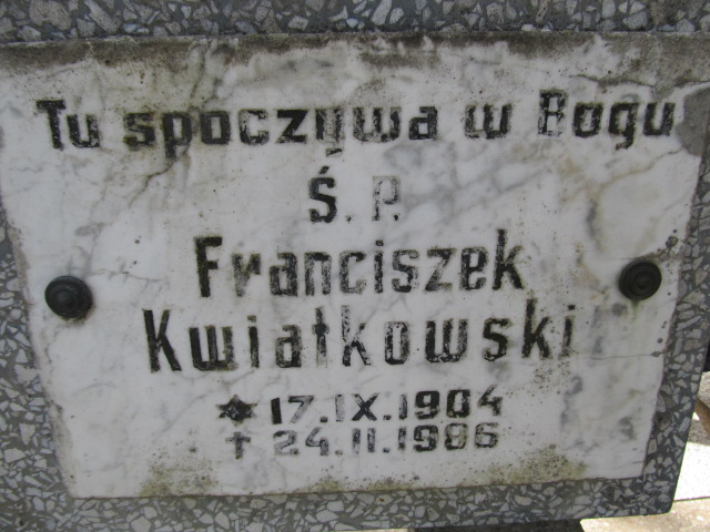 Franciszek Kwiatkowski 1904 Malbork - Grobonet - Wyszukiwarka osób pochowanych