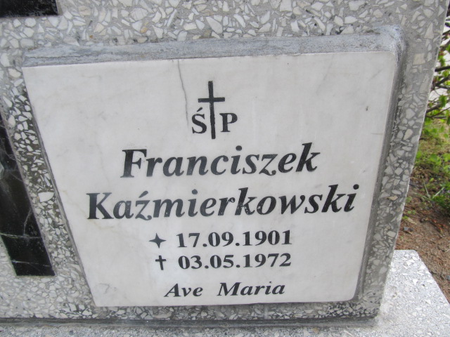 Franciszek Kaźmierkowski 1901 Malbork - Grobonet - Wyszukiwarka osób pochowanych