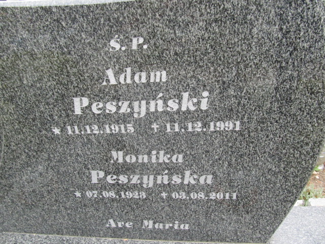 Adam Peszyński 1915 Malbork - Grobonet - Wyszukiwarka osób pochowanych