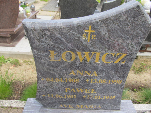 Paweł Łowicz 1901 Malbork - Grobonet - Wyszukiwarka osób pochowanych