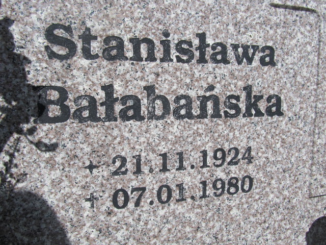 Stanisława Bałabańska 1924 Malbork - Grobonet - Wyszukiwarka osób pochowanych