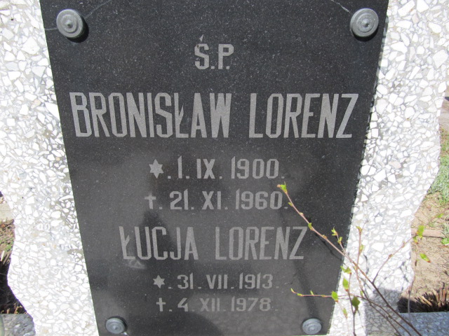 Bronisław Lorenz 1900 Malbork - Grobonet - Wyszukiwarka osób pochowanych