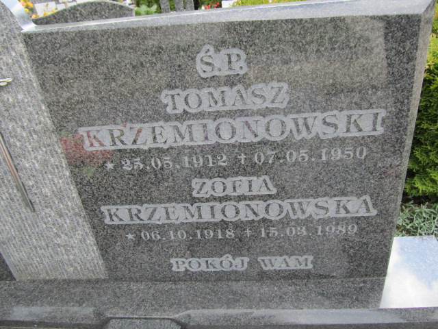 Tomasz Krzemionowski 1912 Malbork - Grobonet - Wyszukiwarka osób pochowanych