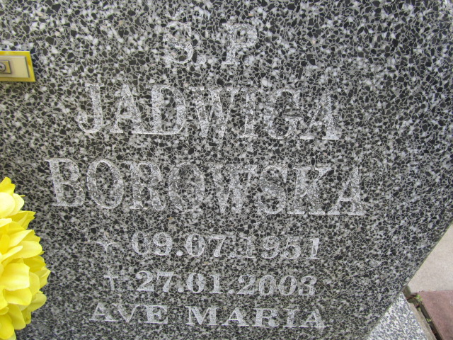 Jadwiga Borowska 1951 Malbork - Grobonet - Wyszukiwarka osób pochowanych